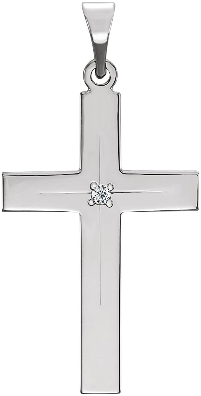 Diamond Cross 14k White Gold Pendant