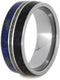 Lapis Lazuli, Dinosaur Bone, Deer Antler 9mm Comfort-Fit Titanium Wedding Band, Size 11.25