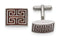 Stainless Steel Polished Wood Inlay Rectangle Cuff Links