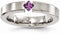 Edward Mirell Brushed Titanium Amethyst 4mm Wedding Band