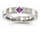 Edward Mirell Brushed Titanium Amethyst 4mm Wedding Band