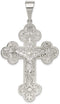 Sterling Silver Diamond-CutINRI Crucifix Charm Pendant