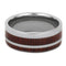 Bloodwood with Titanium Pinstripe 8mm Comfort-Fit Titanium Wedding Band