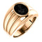 Men's Oval Onyx 25mm 14k Rose Gold Band, Size 10.25