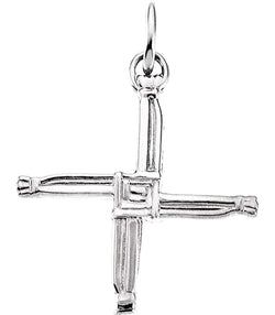 St. Bridget's Cross 14k White Gold Pendant