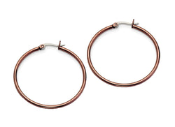 Chocolate IP Hoop Stainless Steel Earrings (40mm)