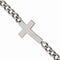 Men's Polished Stainless Steel Sideways Cross Bracelet, 8.5"