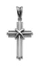 Two-Tone Rope Cross Rhodium-Plated Sterling Silver and 14k Yellow Gold Pendant (26.25X17.75 MM)