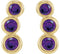 Amethyst Three-Stone Ear Climbers, 14k Yellow Gold