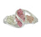 Marquise Pink CZ Ring, Sterling Silver, 12k Green and Rose Gold Black Hills Gold Motif