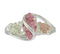 Marquise Pink CZ Ring, Sterling Silver, 12k Green and Rose Gold Black Hills Gold Motif