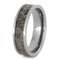 Deer Antler Inlay 6mm Comfort-Fit Titanium Band, Size 5.25