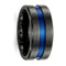 Edward Mirell Black Titanium Blue Anodized Wide Center 10mm Band