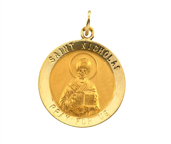 14k Yellow Gold St. Nicholas Medal (18.25MM)