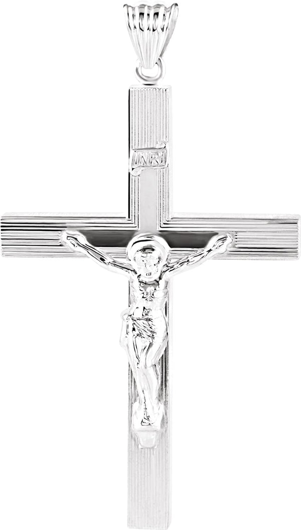 Hollow Crucifix Sterling Silver Pendant (51.5X35.2MM)