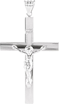 Hollow Crucifix Sterling Silver Pendant (57.7X38.5MM)