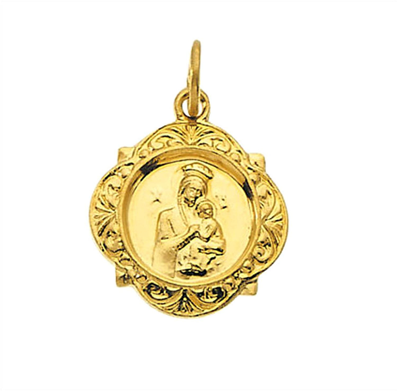 14k Yellow Gold Our Lady of Perpetual Help Medal (12.14x12.09 MM)