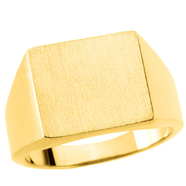 Mens 10k Yellow Gold Flat Signet Ring