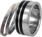 Deer Antler or Wood Stripes 10mm Comfort-Fit Interchangeable Titanium Ring, Size 6