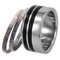 Deer Antler or Wood Stripes 10mm Comfort-Fit Interchangeable Titanium Ring, Size 12.25