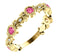 Pink Tourmaline and Diamond Vintage-Style Ring, 14k Yellow Gold, Size 7.75
