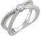 Bezel-Set Diamond Beaded Ring, Rhodium-Plated 14k White Gold (.125 Ctw, G-H Color, I1 Clarity), Size 6.75