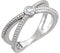 Bezel-Set Diamond Beaded Ring, Rhodium-Plated 14k White Gold (.125 Ctw, G-H Color, I1 Clarity), Size 6.75