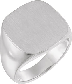 Men's Closed Back Square Signet Ring, Continuum Sterling Silver (18mm) Size 10.25