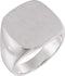 Men's Closed Back Square Signet Ring, Palladium (18mm)