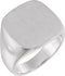 Men's Closed Back Square Signet Ring, Continuum Sterling Silver (20mm)