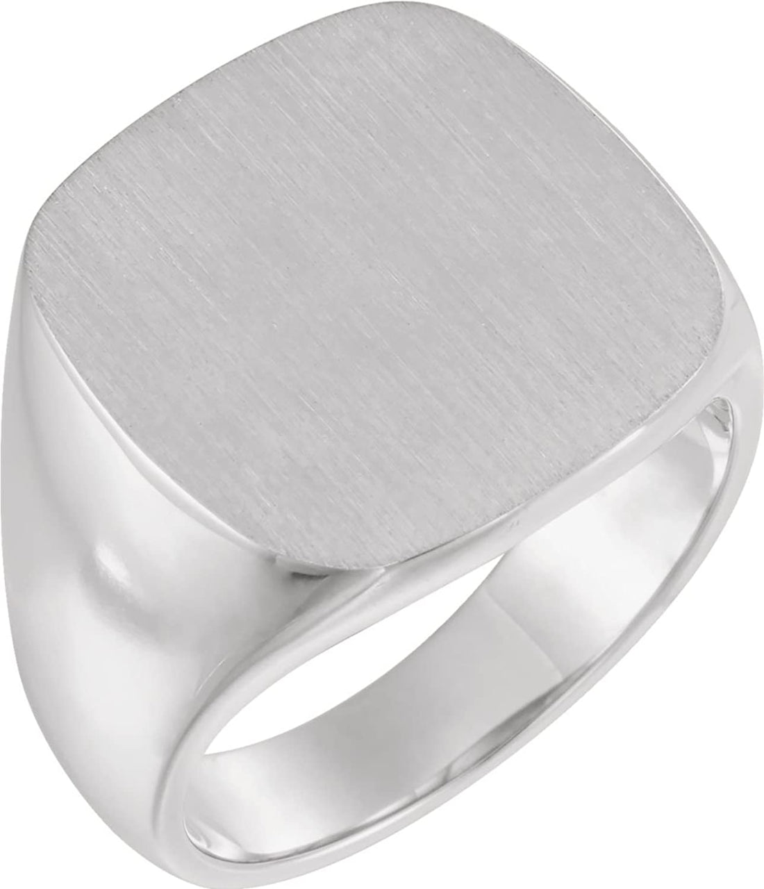 Men's Closed Back Square Signet Ring, Continuum Sterling Silver (20mm) Size 12.75