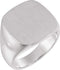 Men's Closed Back Square Signet Ring, Palladium (20mm)