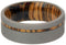 Sandblast Titanium 8mm Comfort-Fit Bocote Wood Wedding Band, Size 5.5