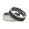 Black and White Stardust Band with Meteorite and Gold 7mm Comfort-Fit Titanium Couples Wedding Band Set