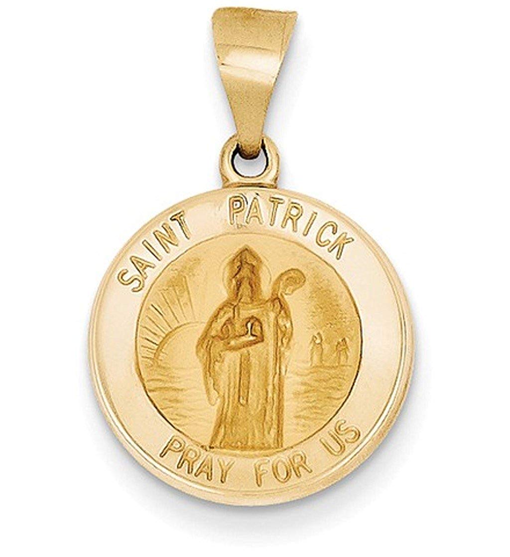 14k Yellow Gold St. Patrick Medal Pendant (17X15MM)