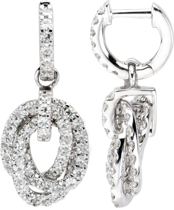 Charles & Colvard Forever Classic Moissanite Hoop Earrings, 14k White Gold