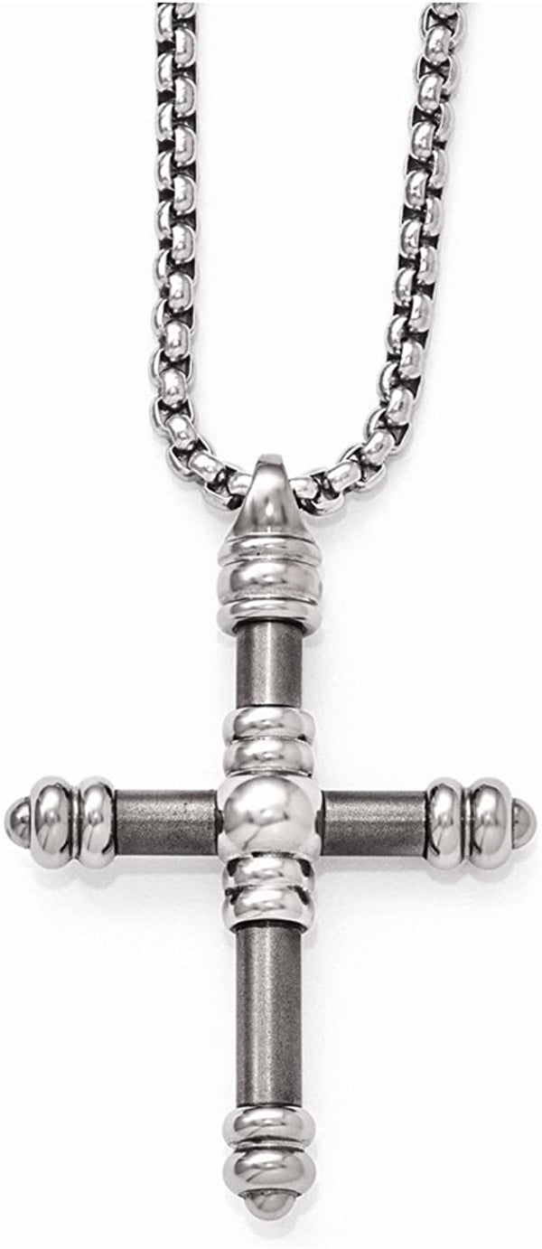 Edward Mirell Titanium Cross Pendant Necklace, 20"