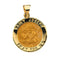 Rhodium Plated 14k Yellow Gold Hollow Round St. Joseph Medal (18.25 MM)