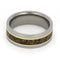 18k Yellow Gold Pinstripes, Multi-Color Dino Bone 7mm Comfort-Fit Titanium Band