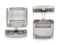 Stainless Steel Polished Cubic Zirconia Square Cuff Links