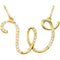 14k Yellow Gold Alphabet Initial Letter W Diamond Pendant Necklace, 17" (GH Color, I1 Clarity, 1/6 Cttw)