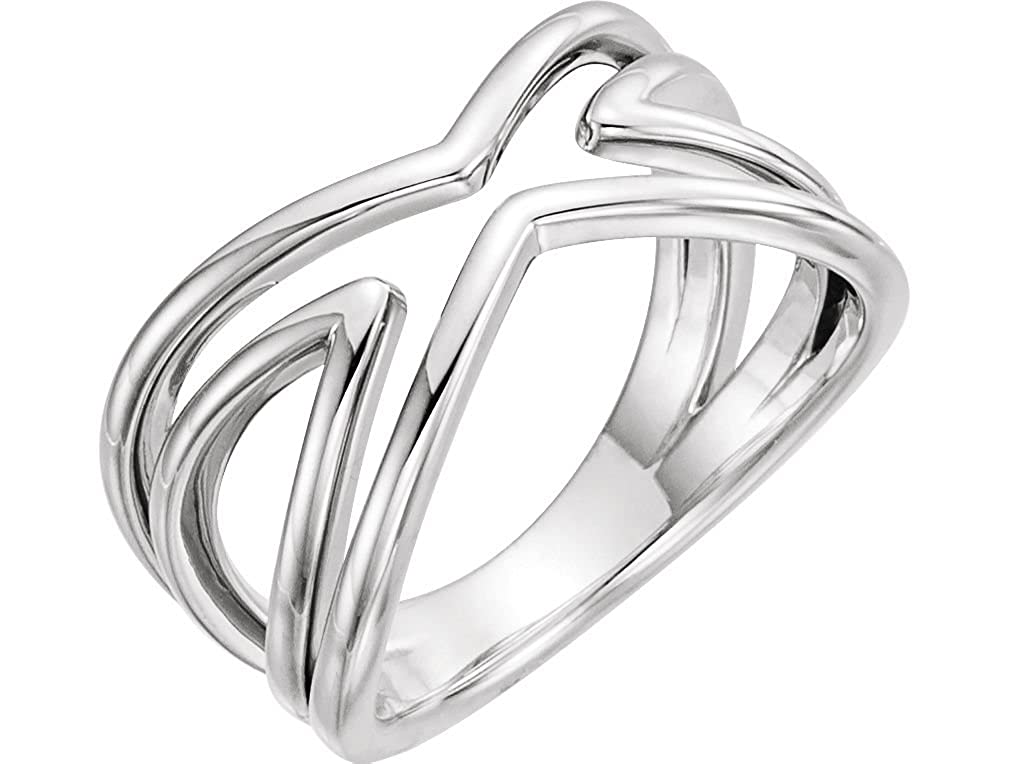 Platinum Criss Cross Ring