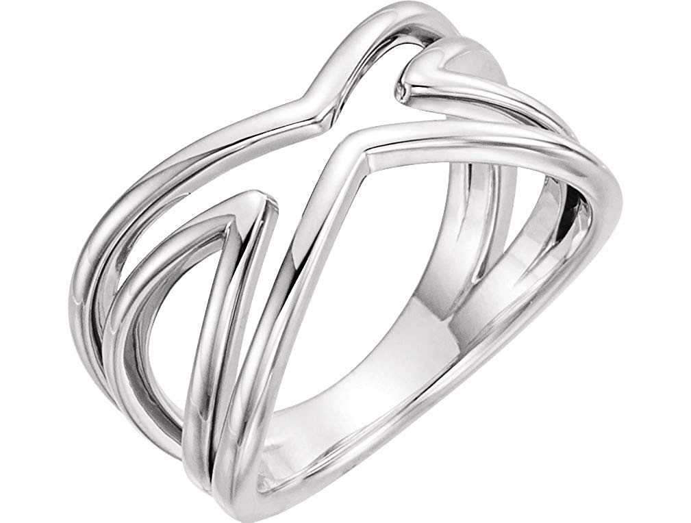 Criss Cross Ring, Rhodium-Plated 14k White Gold