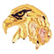 Eagle Head Tie Tack, 10k Yellow Gold, 12k Green and Rose Gold Black Hills Gold Motif