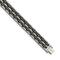 Men's Polished Stainless Steel Double Row Black Ceramic Link Bracelet, 8.25"