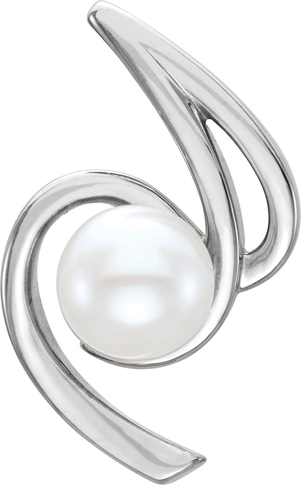 Platinum White Freshwater Cultured Pearl Pendant (6.5-7 MM)