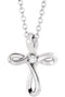 Diamond Infinity Cross Rhodium-Plated 14k White Gold Necklace, 16"-18" (.02 Ct, G-H Color, I1 Clarity)