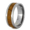 Teak Burl Wood 8mm Comfort-Fit Titanium Flat Ring