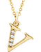 Diamond Initial 'v' Lowercase Letter 14k Yellow Gold Pendant Necklace, 16" (.025 Ctw, GH, I1)