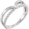 Negative Space Beaded 'V' Ring, Rhodium-Plated 14k White Gold